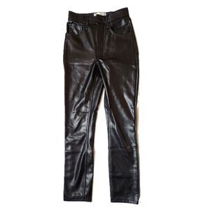 Abercrombie & Fitch The Skinny High Rise Pants - Size 23 Shiny Black